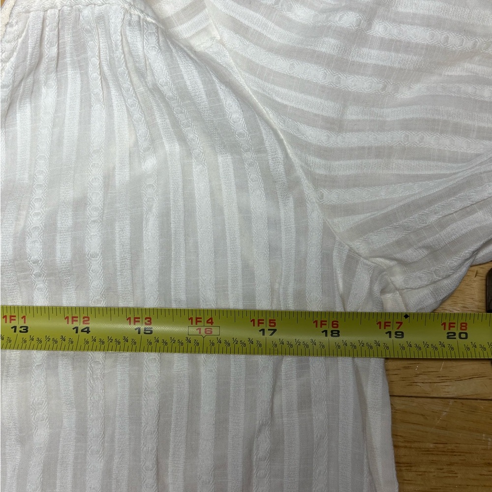 Loft Button-Front Off-White/Cream Bubble Sleeve Coquette Cottagecore Top Size XS - Picture 7 of 12